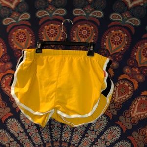 Yellow gym shorts
